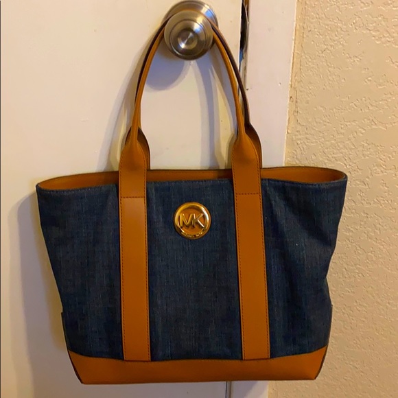 Michael Kors large didn’t tote bag blue andleather - Picture 1 of 7